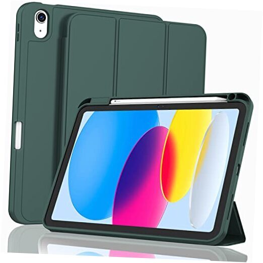 ZryXal iPad 10th Gen Case 10.9 Inch 2022 Midnight Green Protective Cover
