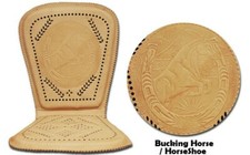 Mexican Respaldo Leather Cartruck Seat Cushion Bucking Horse Horseshoe Cowhide