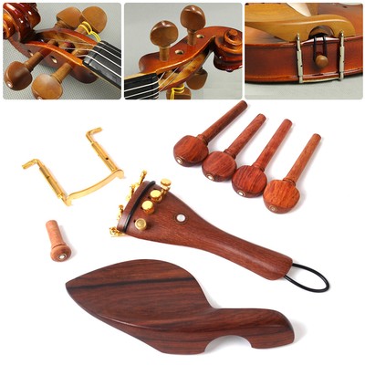 4/4 Violine Geige Zubehör Pernambuco/Wirbel/ Saitenhalter/ Kinnhalter/ Stachel d