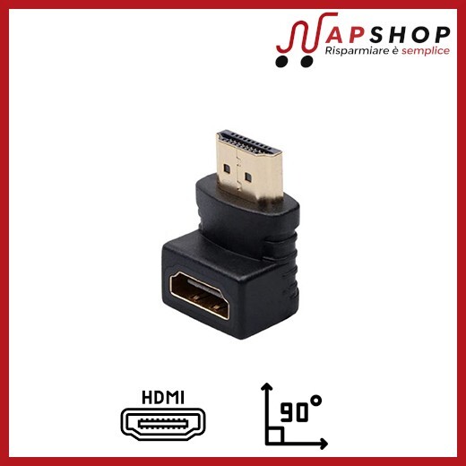 Adattatore da HDMI Maschio a HDMI Femmina Connettore Cavo Video Giunto Angolare