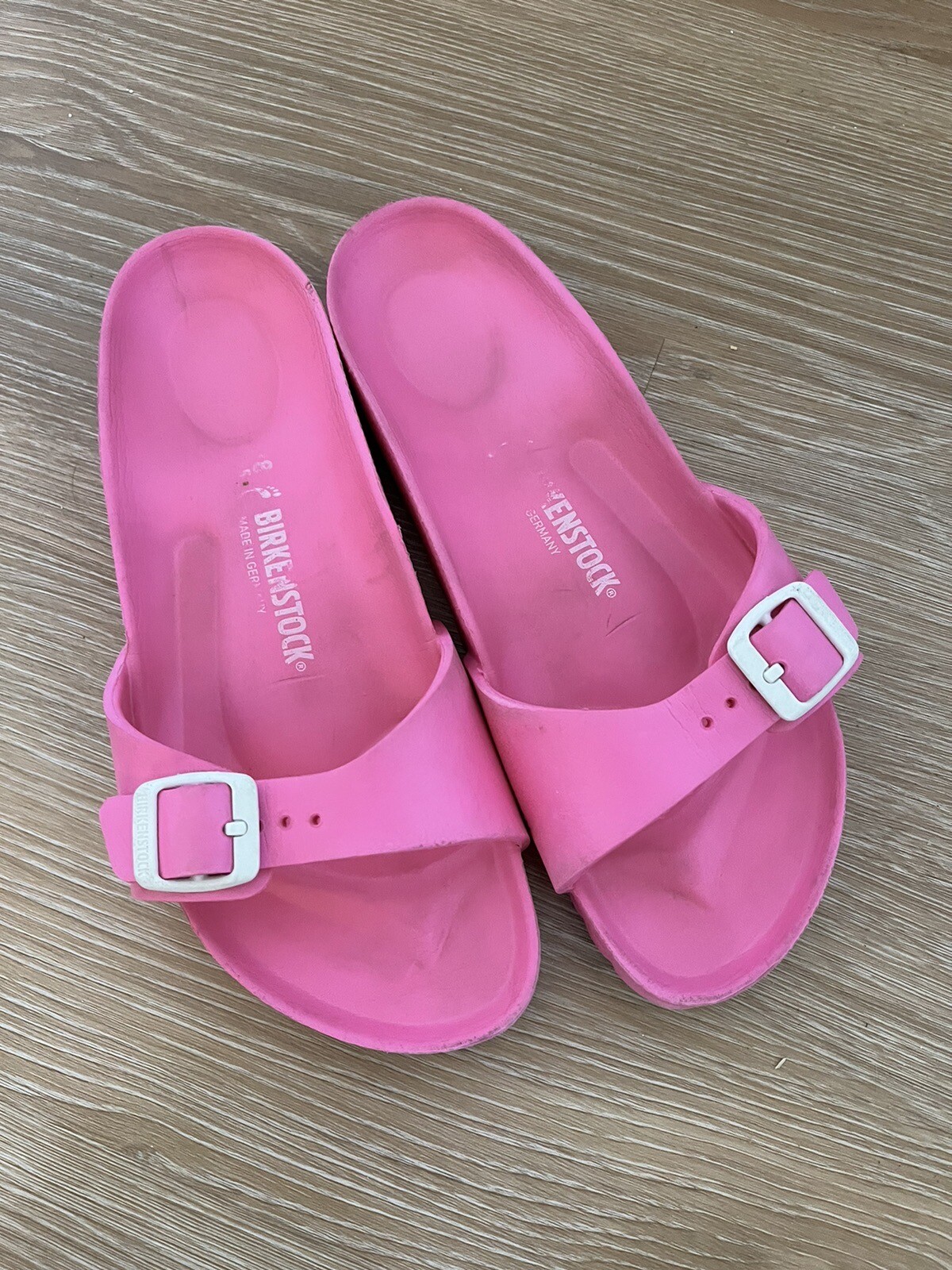 Birkenstock Madrid EVA Pink Rubber Sandals Slides Wom… Gem