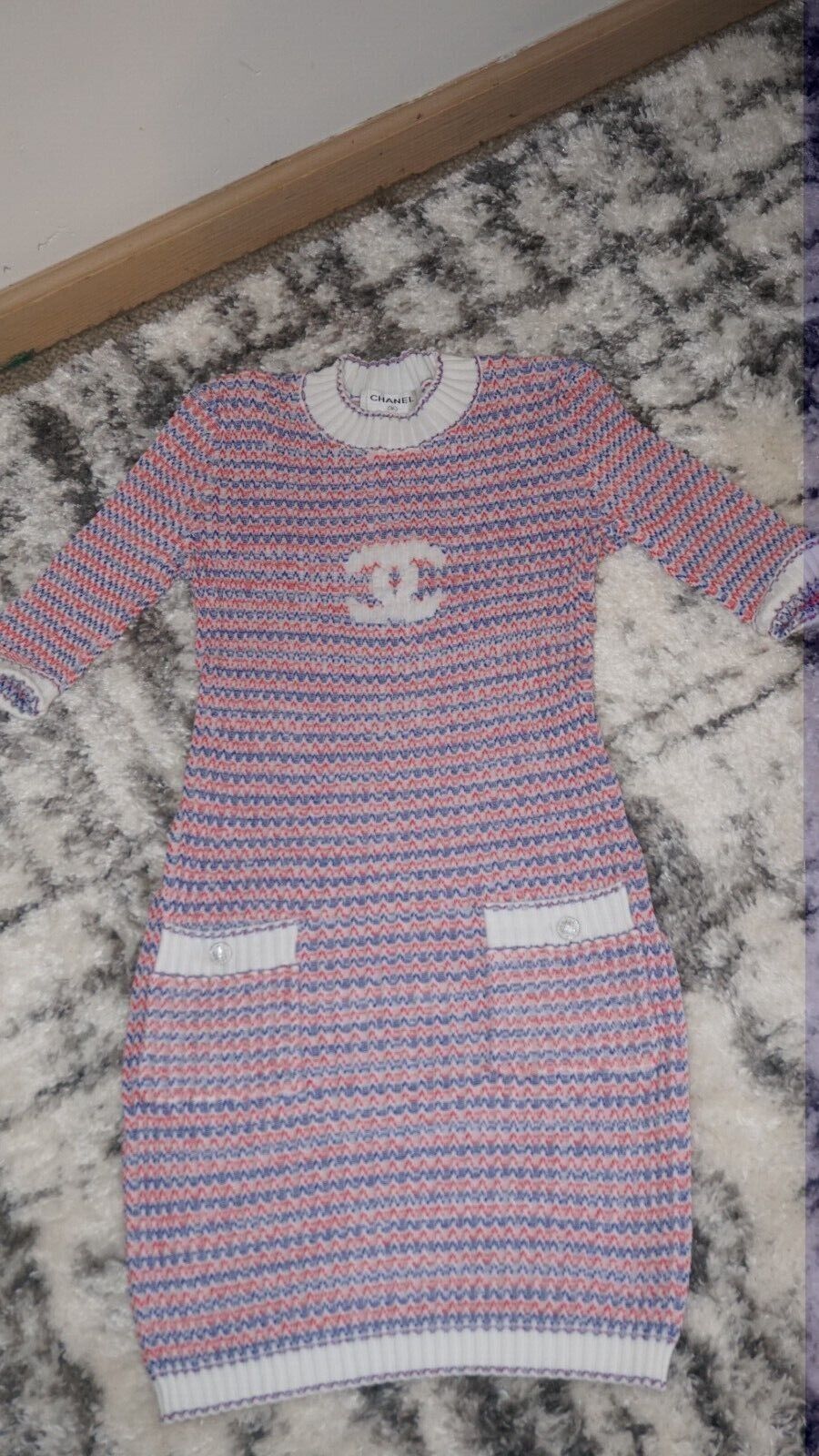 CHANEL CC LOGO Knit Woman Dress Size 36 Rare! - image 7