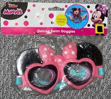Disney Minnie Mouse Deluxe Swim Goggles - Pink/Mouse Ears - Ages 3 NEW
