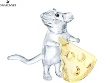 NIB Swarovski Friendly Mouse With Cheese Sparkling Crystal Figurine #5464939