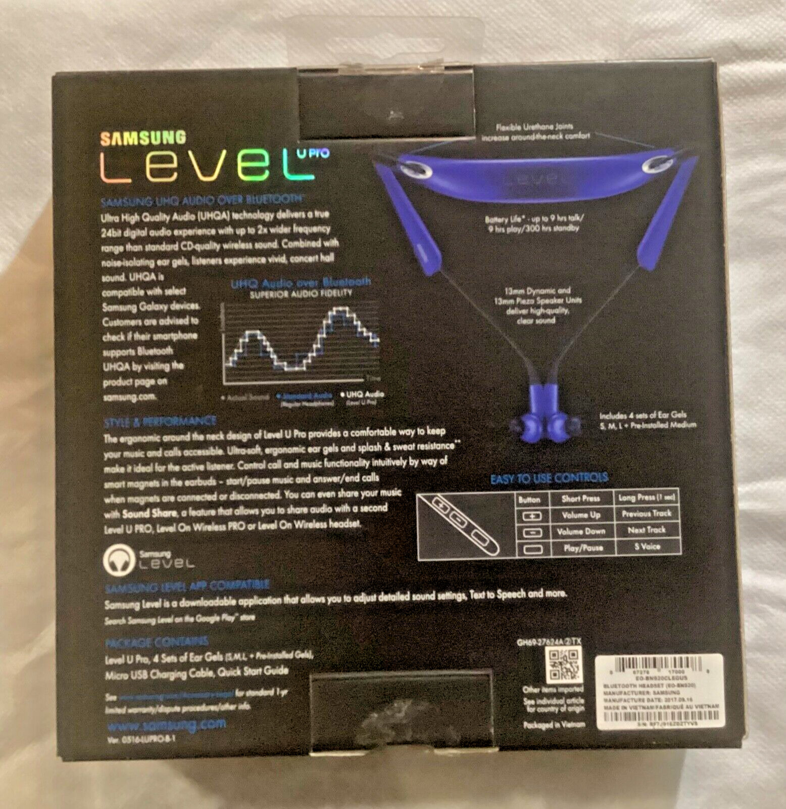 Samsung Level U Pro Stereo Bluetooth in-Ear Headphones with Microphone UHQ A