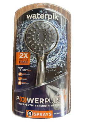 Waterpik Power Pulse 6 Spray Settings Shower Head Chrome Silver NEW In BOX