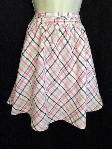 NWT Joie Kaylea Skirt Brand New Plaid 100% Linen Pockets Size L Large NEW - Picture 2 of 4