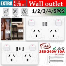 FAST Charge 10A Dual USB Type-C Double Power Point GPO Wall outlet Supply SAA