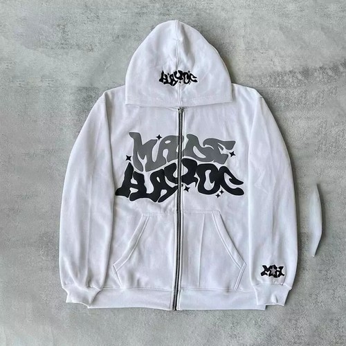 Y2k Hoodie Retro Vintage Zip Up Long Sleeve Jacket Gothic Hooded Streetwear - Picture 11 of 30