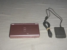METALLIC ROSE PINK NINTENDO DS LITE SYSTEM W CHARGER CONSOLE HANDHELD USG-001   