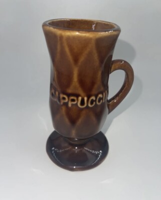 Vintage Brown 4oz Cappuccino Coffee Mug Cup 5 Tall Pedastal Base | eBay