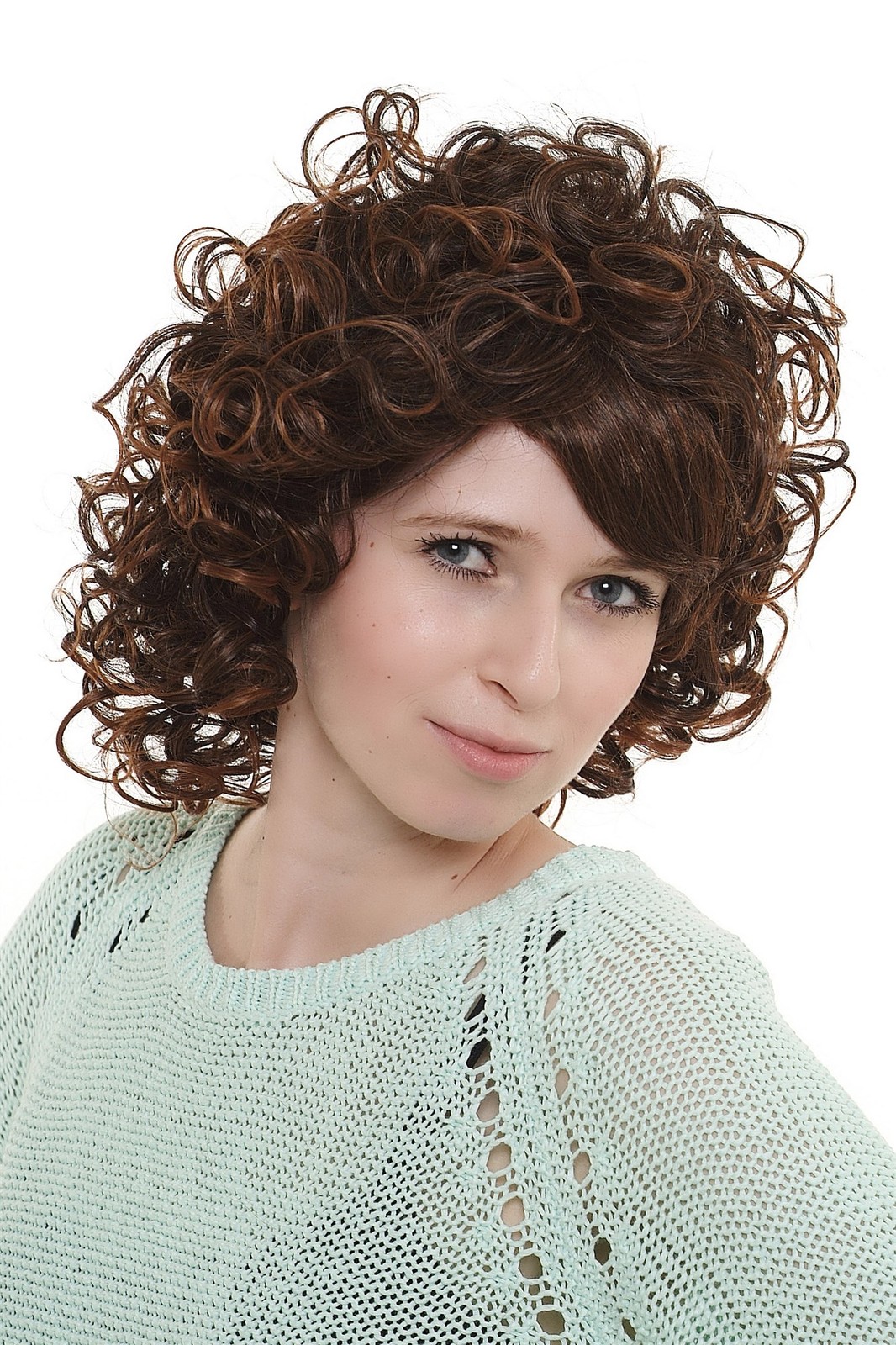Women's Wig Wild Postmodern Curly Brown Blend Chestnut 35cm 2301-2T30