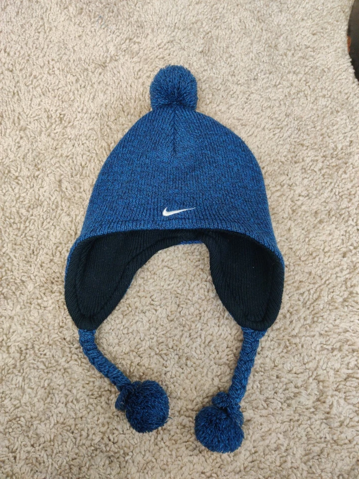 Nike Toddler Beanie Kids Winter pom pom Blue OS - Image 3 of 4