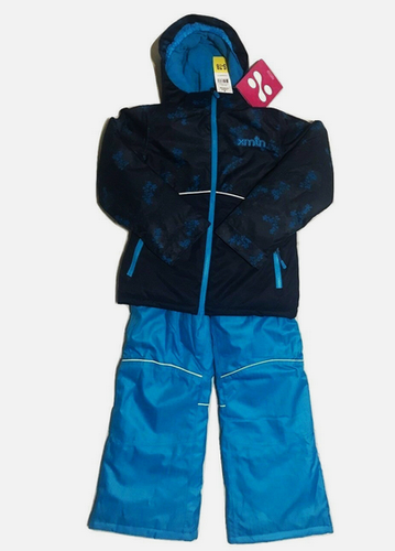 XMTN GIRLS WINTER COAT&BIB PANT SET SKI/BORDER SNOWSUIT(BLUE FLORAL M 10/12)NWT - Picture 4 of 4