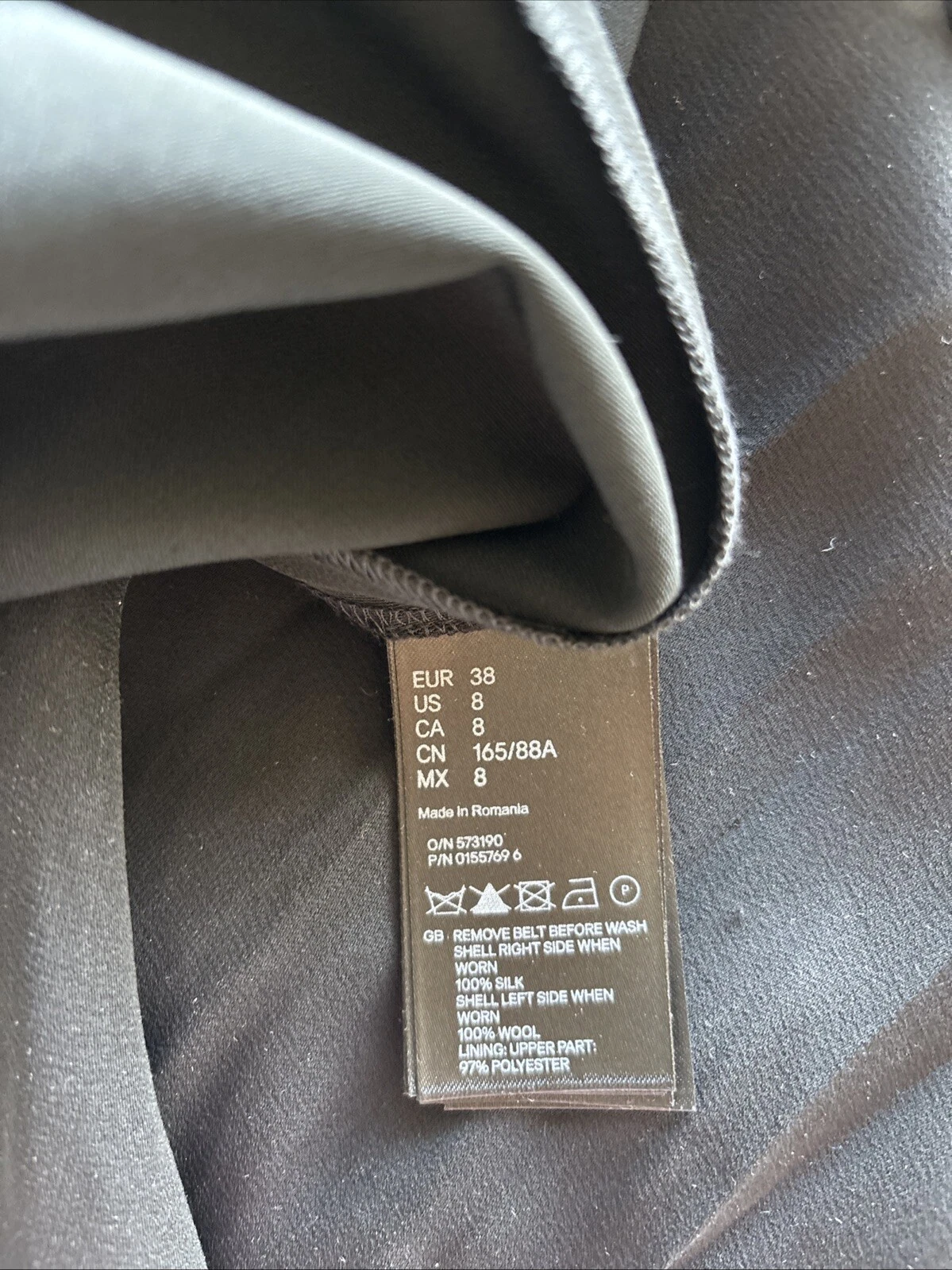 MAISON MARGIELA Nuovo con etichetta! ABITO CINTURA ASIMMETRICA MAISON MARTIN MARGIELA FOR H&M NERO LANA SETA EU38