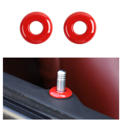 2pcs Door Lift Bolt Lock Pin Trim for 2014-2019 Dodge Challenger, ABS Red t