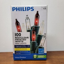 Philips 100ct Christmas Tree Lights Red Green  Frosted White LED Indoor/Outdoor