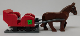 100% - 2012 LEGO CHRISTMAS SET 3300014 Horse Drawn Sleigh Bench Snow Minifigures