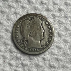 1916 D-Barber Quarter 1916 Denver Silver 25C US Coin Circulated