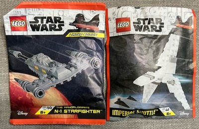 LEGO Star Wars Imperial Shuttle & Mandalorian N-1 Starfighter paper bag Lot