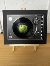 The Beatles- Let It Be Genuine 7" Single Vinyl on a Record Player Print