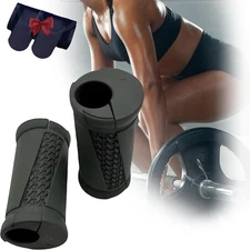 Angled Barbell Grips, Ergonomic Rotating Handles for Weightlifting, Reduce Joint