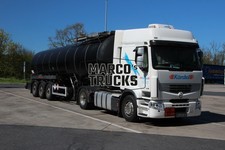 Truck photo Renault Premium 440.18 tanker semitrailer Germany white Körde #e9gi