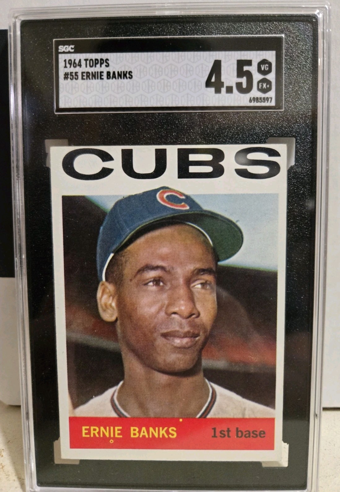 1964 Topps #55 Ernie Banks SGC 4.5 VG-EX+ Cubs HOF