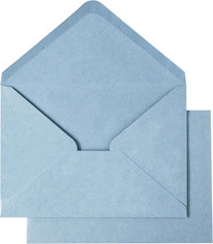 50 PCS A7 Envelopes, 5.25 x 7.25'' Matte Dusty Blue Envelopes  5x7 Envelopes fo
