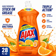 AJAX Dish Soap Orange 28oz Liquid Dishwashing Detergent Grease Cleaner