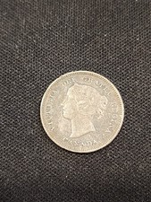 1900 Canada 5 Cents Round 0 Silver Coin