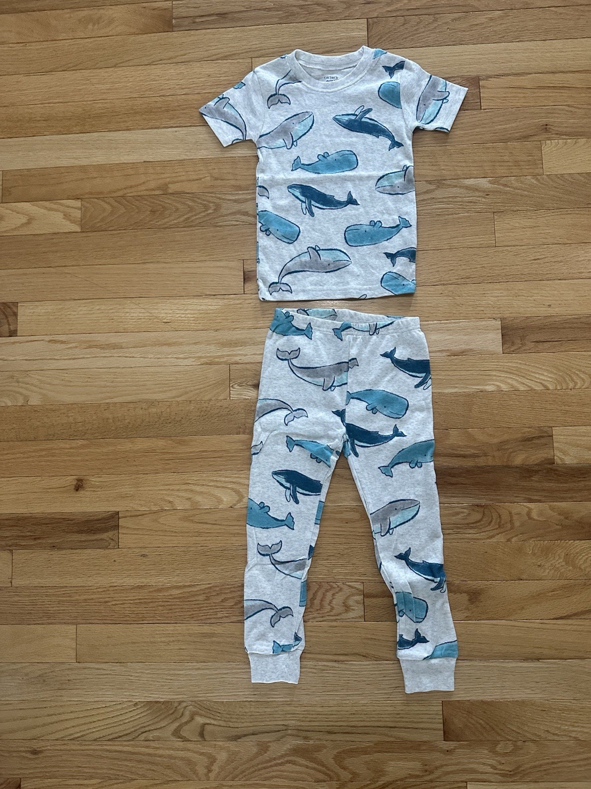 Carters Boys 4T Whale Pajama Set 2 Piece Short Sleeve Top Pants NWT New Summer