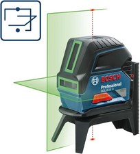 Bosch GCL 2-15 G Green Cross Line Laser Level with Plumb Points + Mount