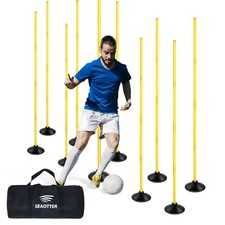 6ft Soccer Agility Poles Set, 10 Pcs Detachable Sports Trainning Speed Poles ...
