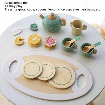Tea Party Set Simulation Funny Improve Language Communication Skills Wooden