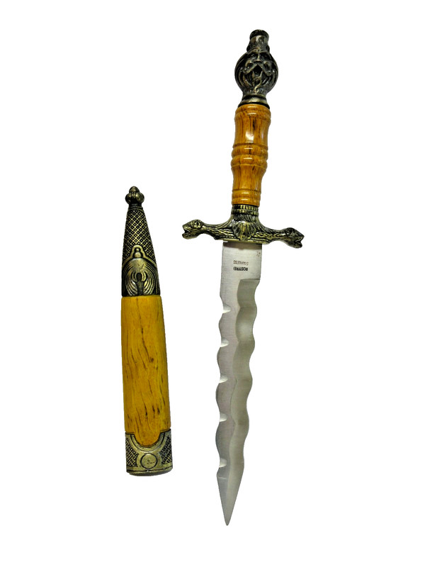 ROSTFREI Dagger Knife Neptune God of the Sea Serpentine Blade with Sheath