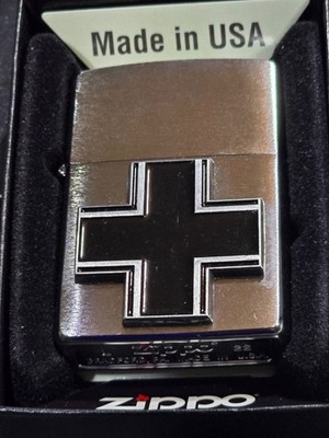 Zippo BALKENKREUZ Emblem (Custom PIN Style)  Lighter   Chrom gebürstet CG
