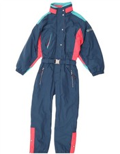 Brugi Womens Loose Fit Hooded Ski Jumpsuit IT 42 Medium Blue Colourblock AV01