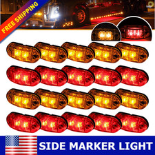 10X Amber 10X Red LED Car Truck Trailer RV Oval 2.5" Side Clearance Marker Light