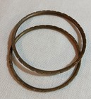 Brass and Faux Turquoise Bangle Bracelets – Signed India — photo 2