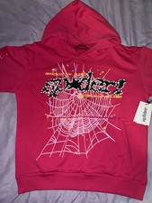 Sp5der pink web hoodie