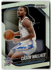 Panini Prizm Black 2024-25 NBA No. 20 Cason Wallace Auto Silver Prizm