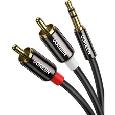 Klinke auf Cinch Kabel 3,5mm - 2m HiFi Stereo Audio Kabel für TV und PC