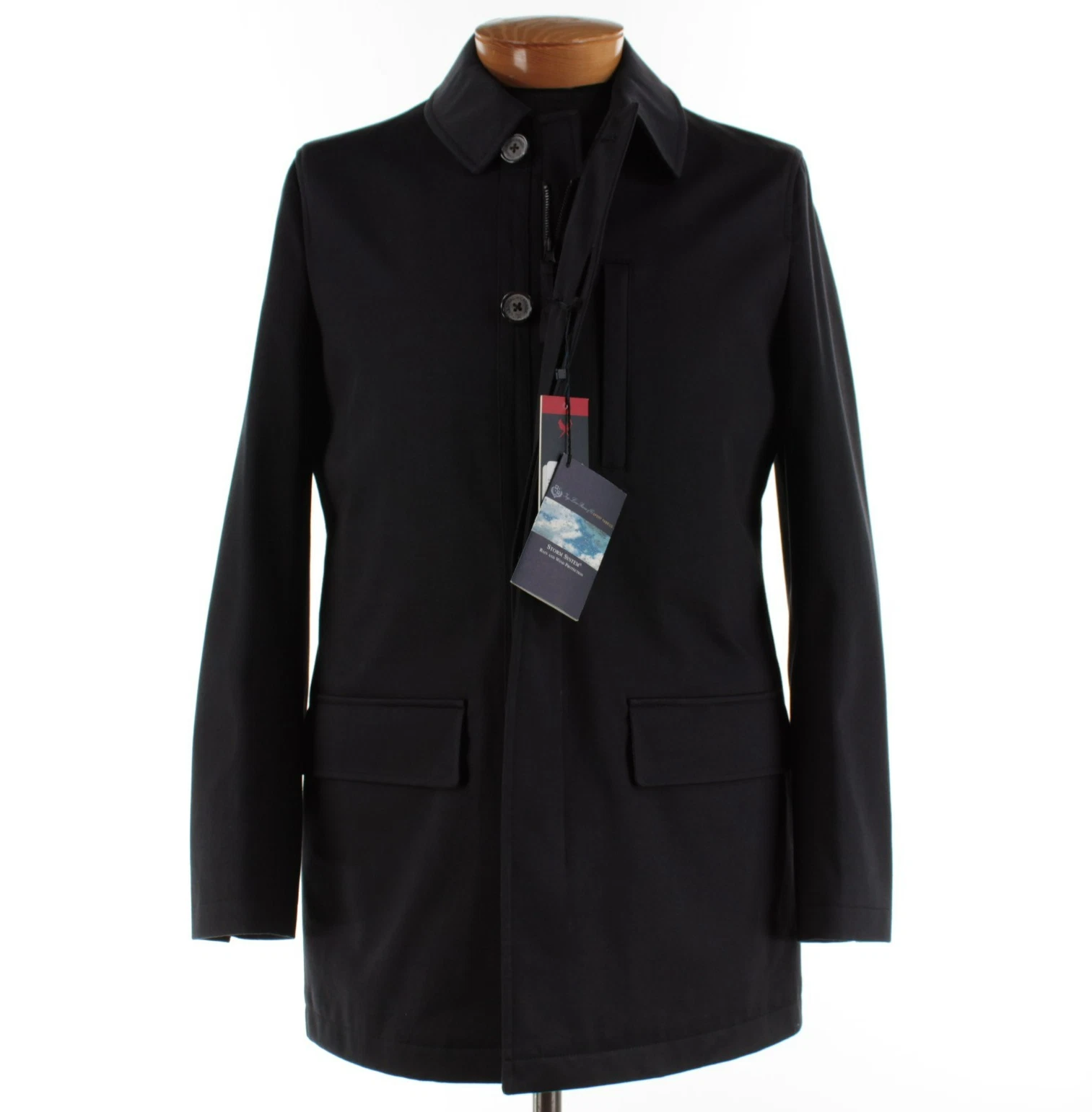Cardinal of Canada NWD Cotton/Wool Blend Rain Coat Size 40R US In Dark Blue
