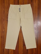 J Crew Relaxed Fit Cargo Pockets Cotton Cream Neutral Womens 12 Classic
