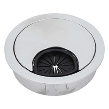 for streamline Your Workspace with Desk Metal Grommet Hole Cover Chrome Brush