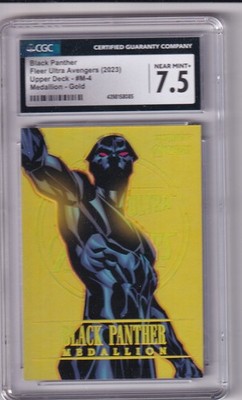 2022 Marvel Fleer Ultra Avenger M-4 Black Panther Gold Medaillon 181/200 CGC 7,5