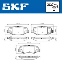 Jeu de plaquettes de frein arrière SKF VKBP 90374 A JEEP WRANGLER 2.8 CRD