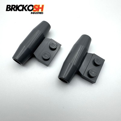 Lego x2 3475b dunkel bläulich grau Motor glatt klein 1x2 Seitenplatte Achshalter