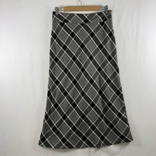 VTG Y2K Academia Bias Tartan Plaid Midi Skirt Size 8 Petite Preppy Heritage